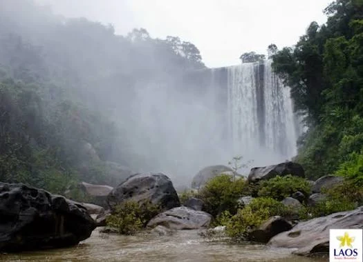 Tad Soung Waterfall near Tad Lo in southern Laos